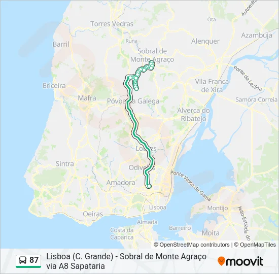 87 Bus Line Map