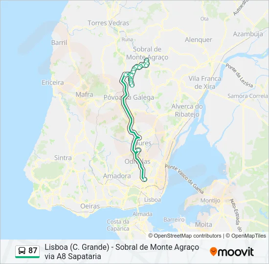 87 Bus Line Map