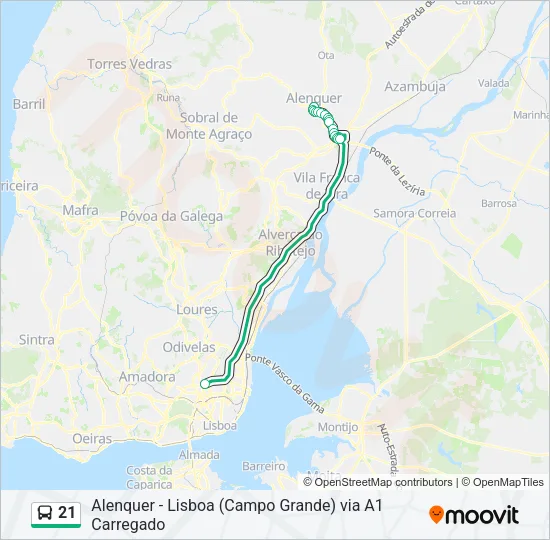21 Bus Line Map