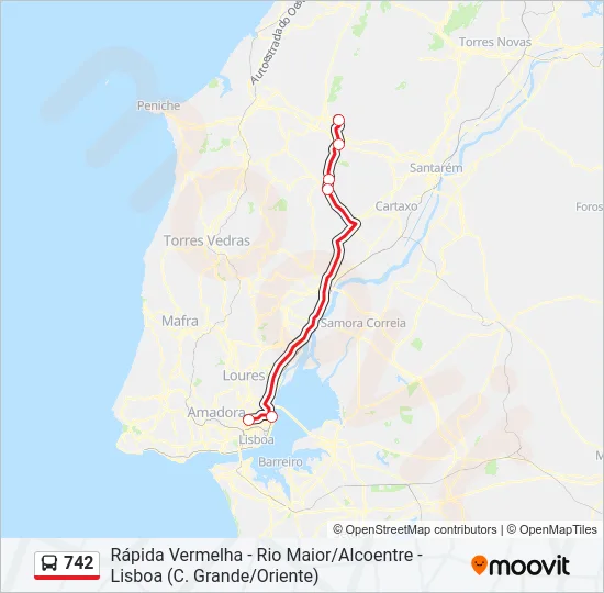 742 Bus Line Map