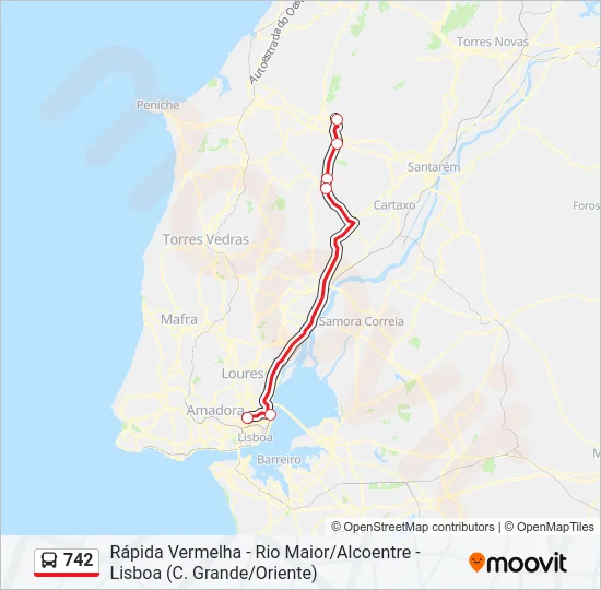 742 Bus Line Map