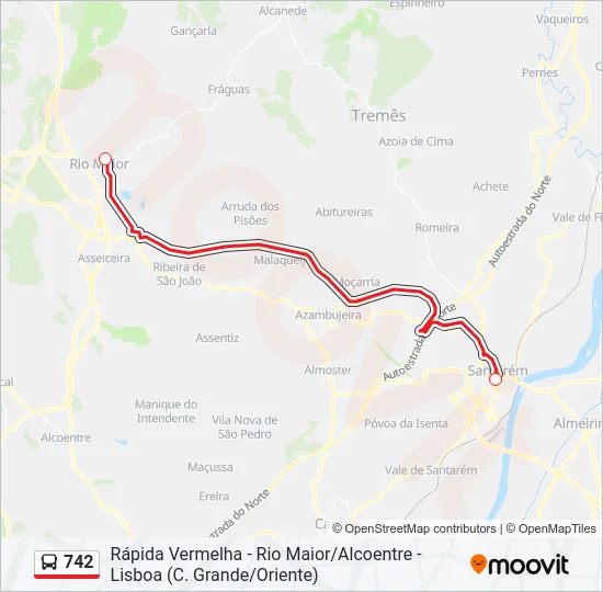 742 Bus Line Map