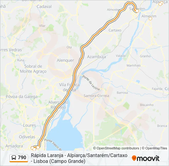 790 Bus Line Map