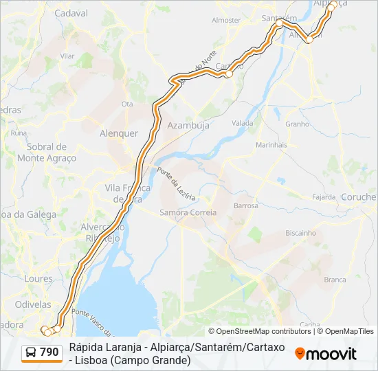 790 Bus Line Map