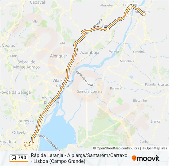 790 Bus Line Map