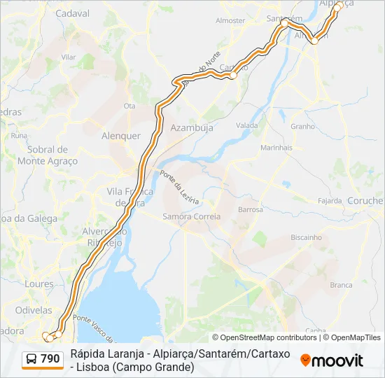 790 Bus Line Map