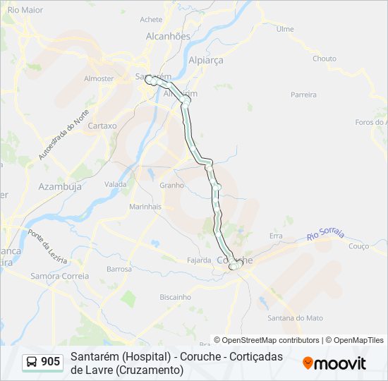 905 bus Line Map