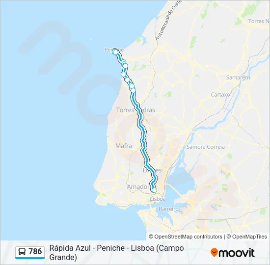 786 Bus Line Map