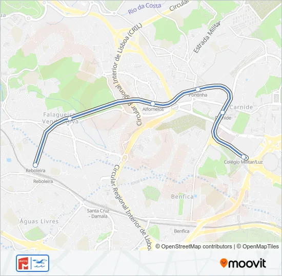 LINHA AZUL Metro Line Map