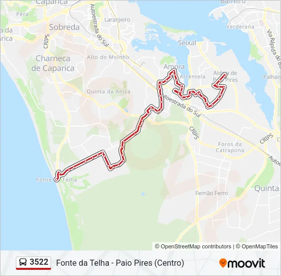 3522 Bus Line Map