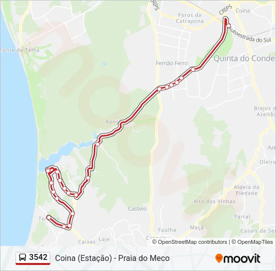 3542 Bus Line Map