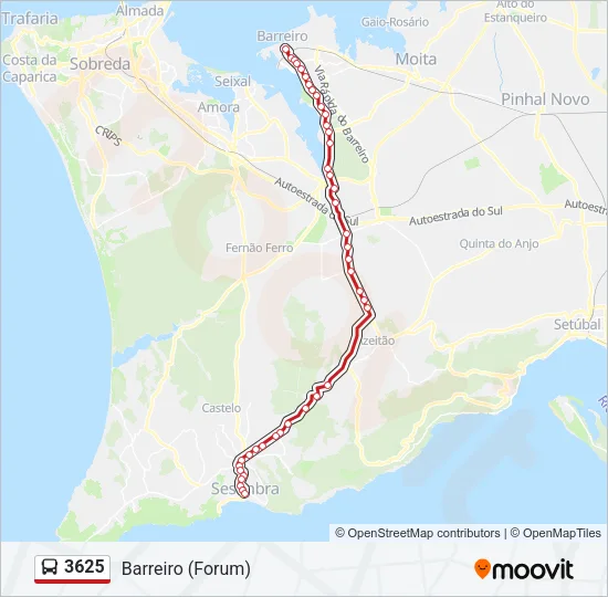 3625 Bus Line Map