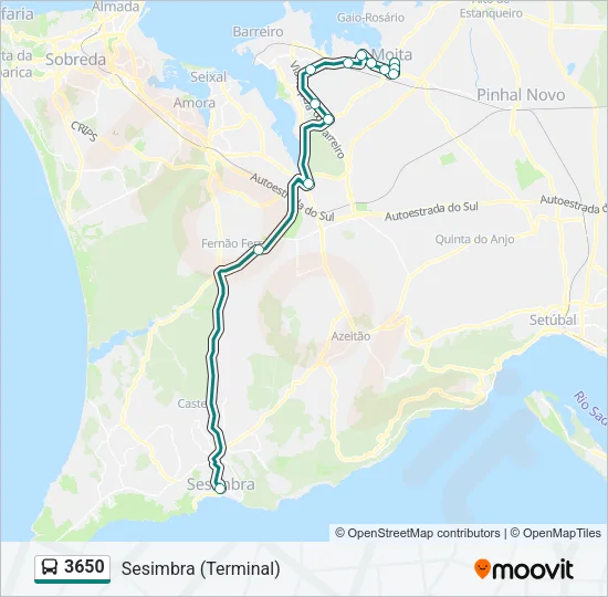 3650 Bus Line Map