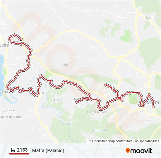 2133 Bus Line Map
