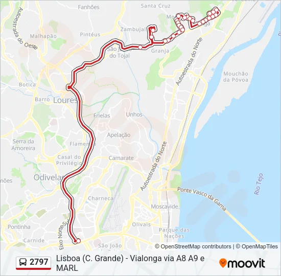 2797 Bus Line Map