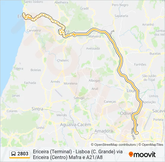 2803 Bus Line Map