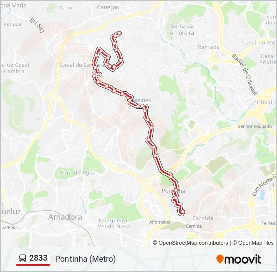 2833 Bus Line Map