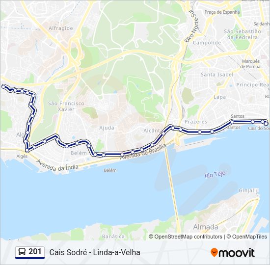 201 Bus Line Map