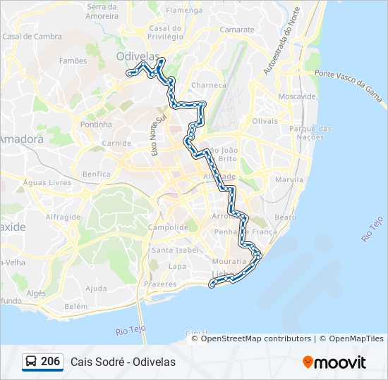 206 Route Schedules Stops Maps B Doutor Lima Pimentel Updated 