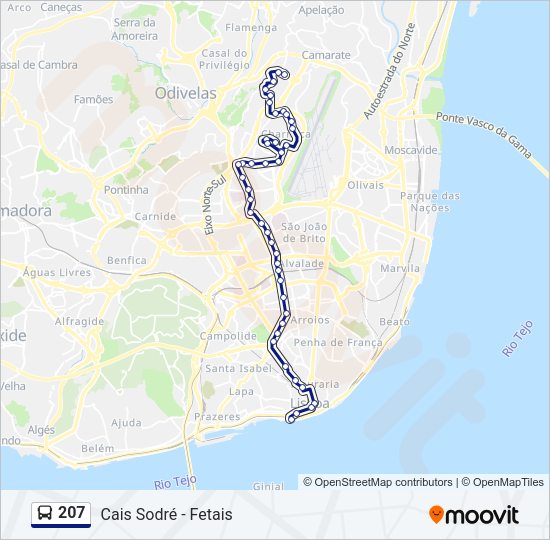207 Bus Line Map