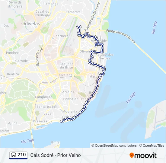 210 Bus Line Map