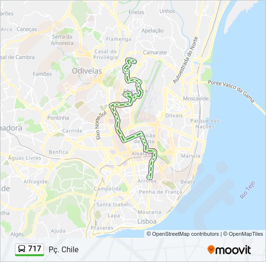 717 Bus Line Map