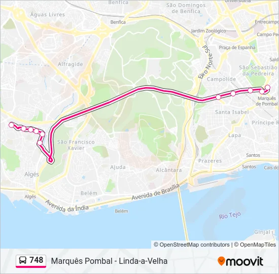 748 Bus Line Map