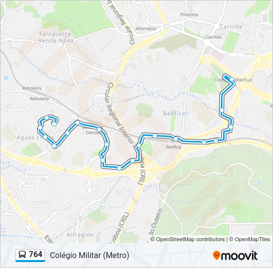 764 Bus Line Map