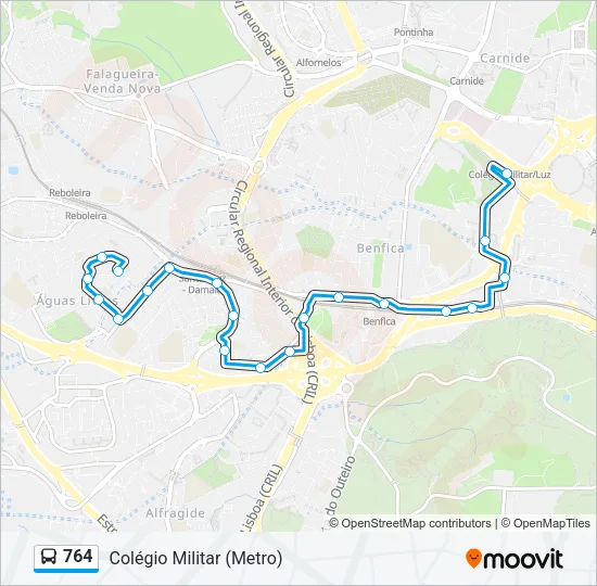 764 Bus Line Map
