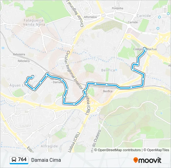 764 Bus Line Map