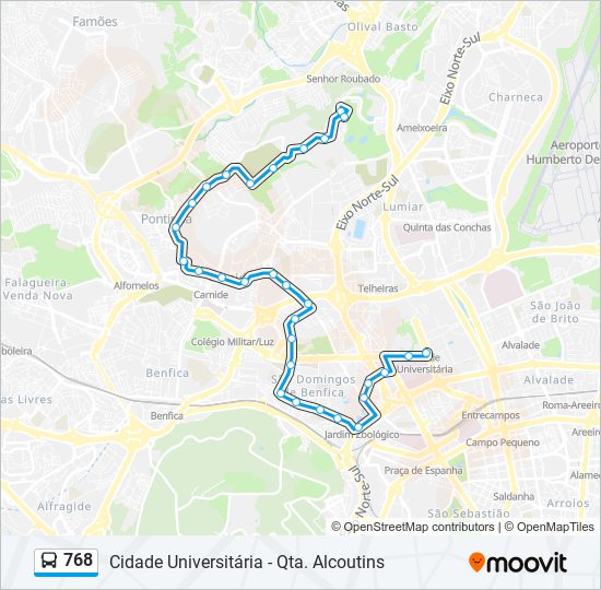 768 bus Line Map