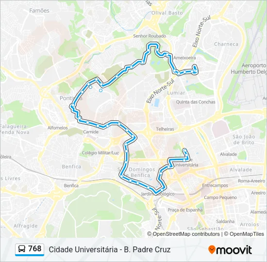 768 Bus Line Map