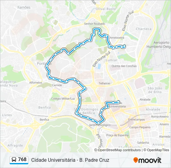768 Bus Line Map