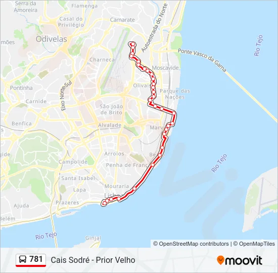781 Bus Line Map