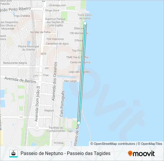 PASSEIO DE NEPTUNO - PASSEIO DAS TAGIDES Gondola Line Map