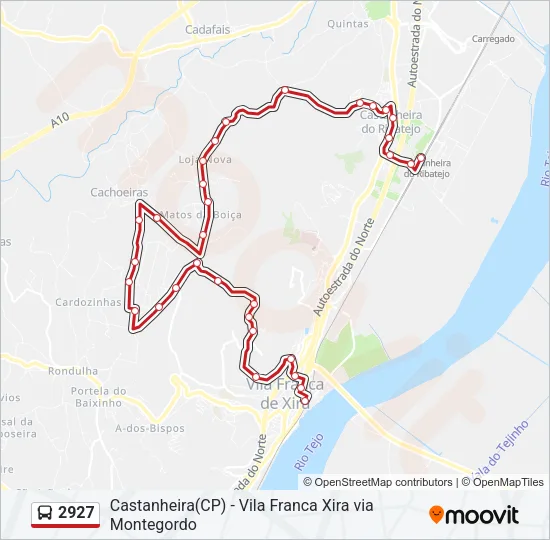 2927 Bus Line Map