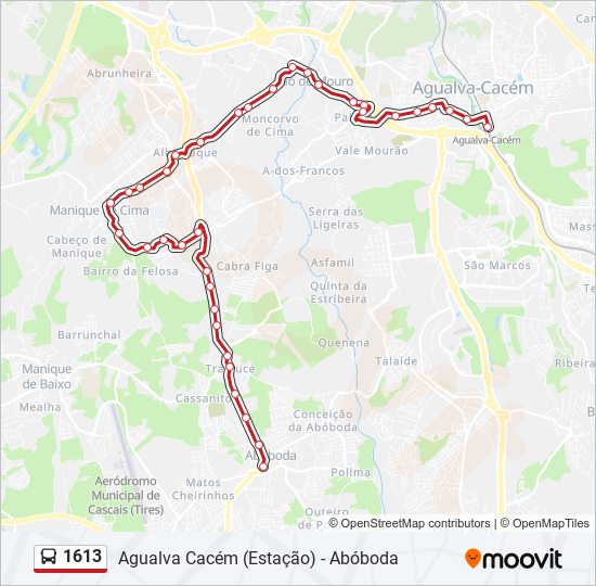 1613 bus Line Map