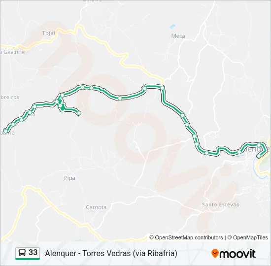 33 Bus Line Map
