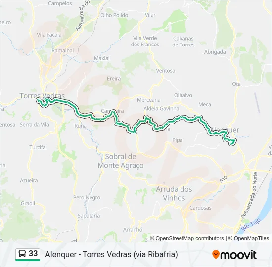 33 Bus Line Map