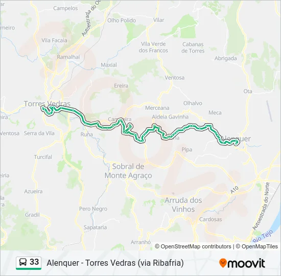 33 Bus Line Map