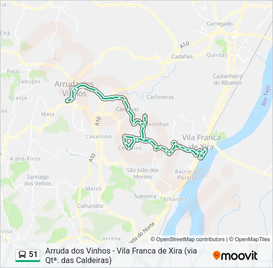 51 Bus Line Map