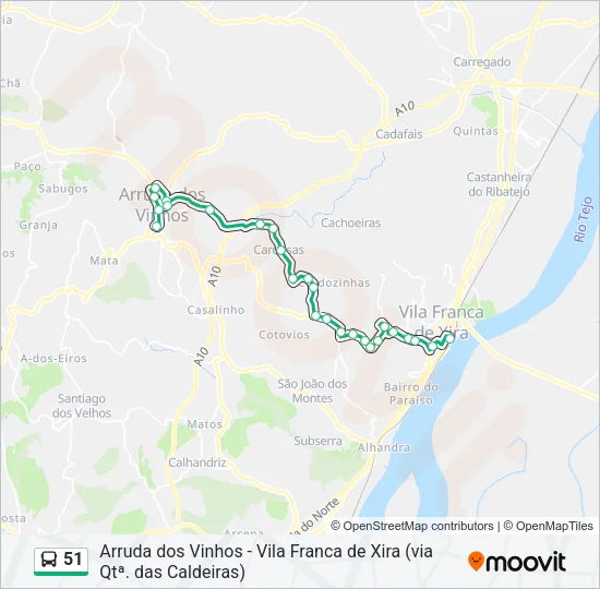 51 Bus Line Map