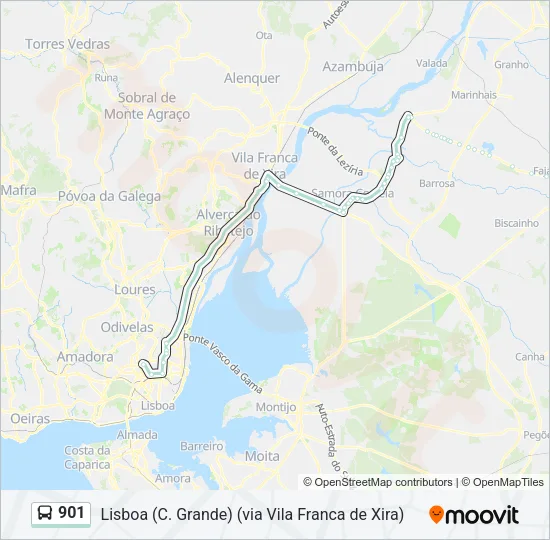 901 Bus Line Map