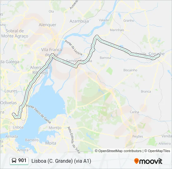 901 Bus Line Map