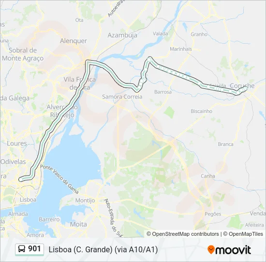 901 Bus Line Map