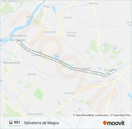 901 Bus Line Map