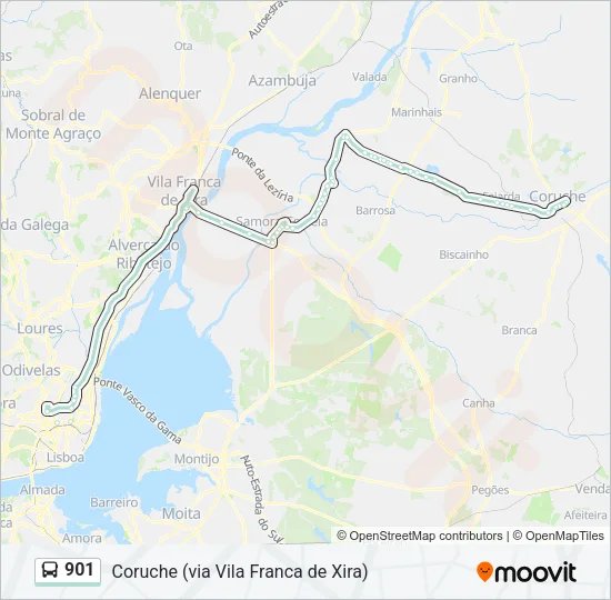 901 Bus Line Map