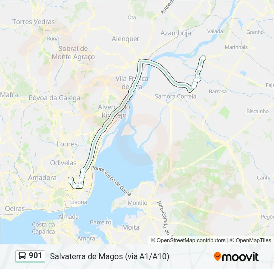 901 Bus Line Map