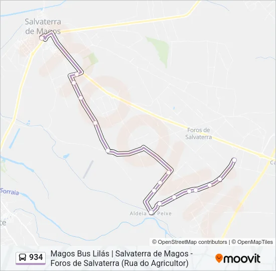 934 Bus Line Map