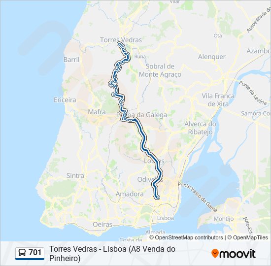 701 bus Line Map